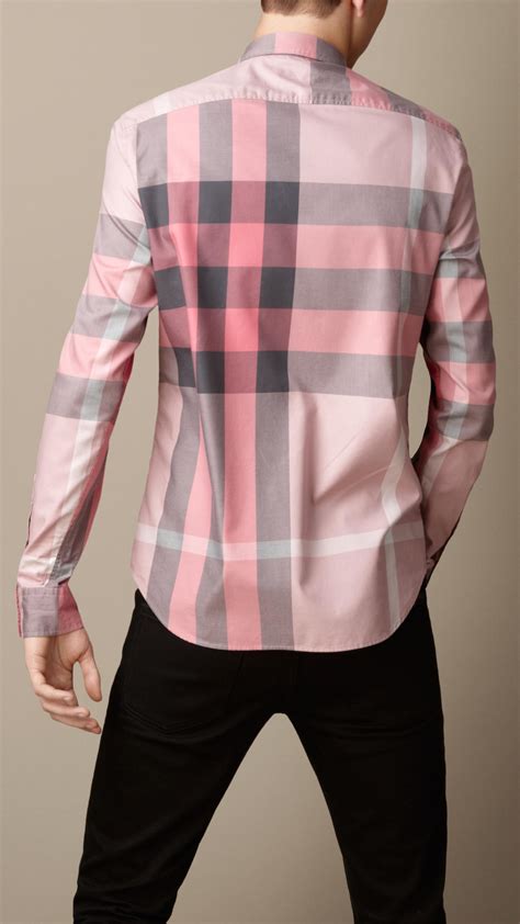 pink burberry mens shirt|pink burberry check shirt.